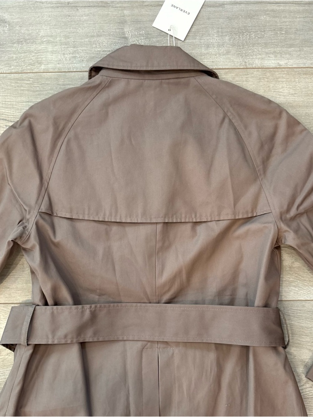 New Everlane The Modern Trench Coat Chocolate Brown Size S Belted $288 Retail - Picture 9 of 11